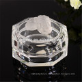 Joyero de cristal K9 con cristal rosa, caja de joyas de forma octogonal cryatal